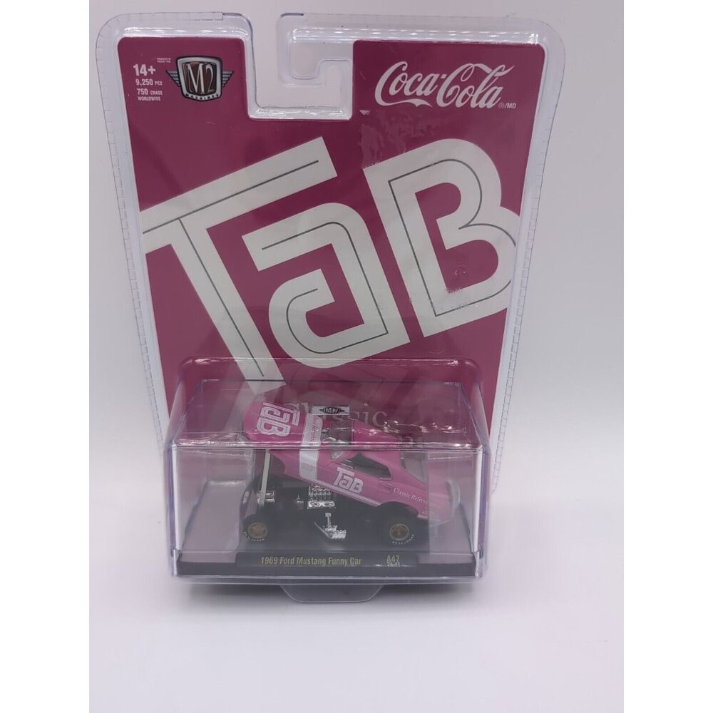 🔥1969 Ford Mustang Funny Car Tab Pink Variant M2 Machines CocaCola